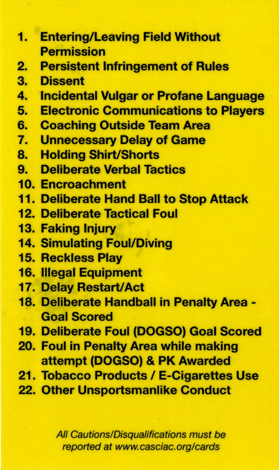 Card Reporting CT High School Soccer Referee Western CT Soccer